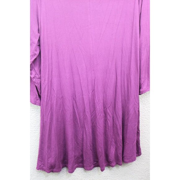 LOGO by Lori Goldstein 3/4 Sleeve Purple Tunic-Pockets-Size 1X - Picture 10 of 11
